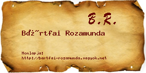 Bártfai Rozamunda névjegykártya